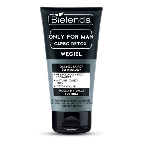 Bielenda Only for Men Carbo Detox Oczyszczająco Matujacy Żel Węglowy do Twarzy 150g