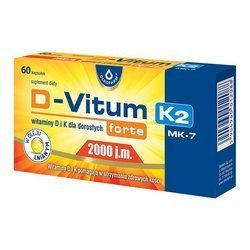 Oleofarm D-Vitum Forte 2000 IU + K2 MK-7 + Flaxseed Oil 60 Capsules