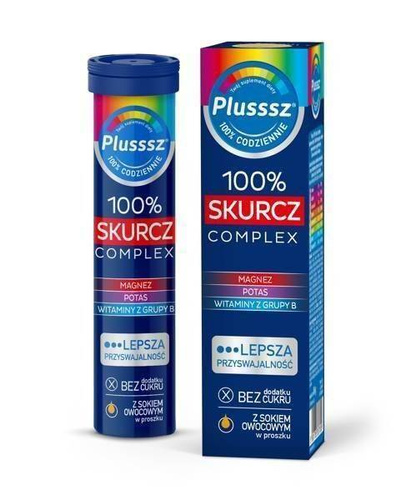 Polski Lek S.A. Plusssz 100% Skurcz Complex Magnesium + Potassium 20 Effervescent Tablets