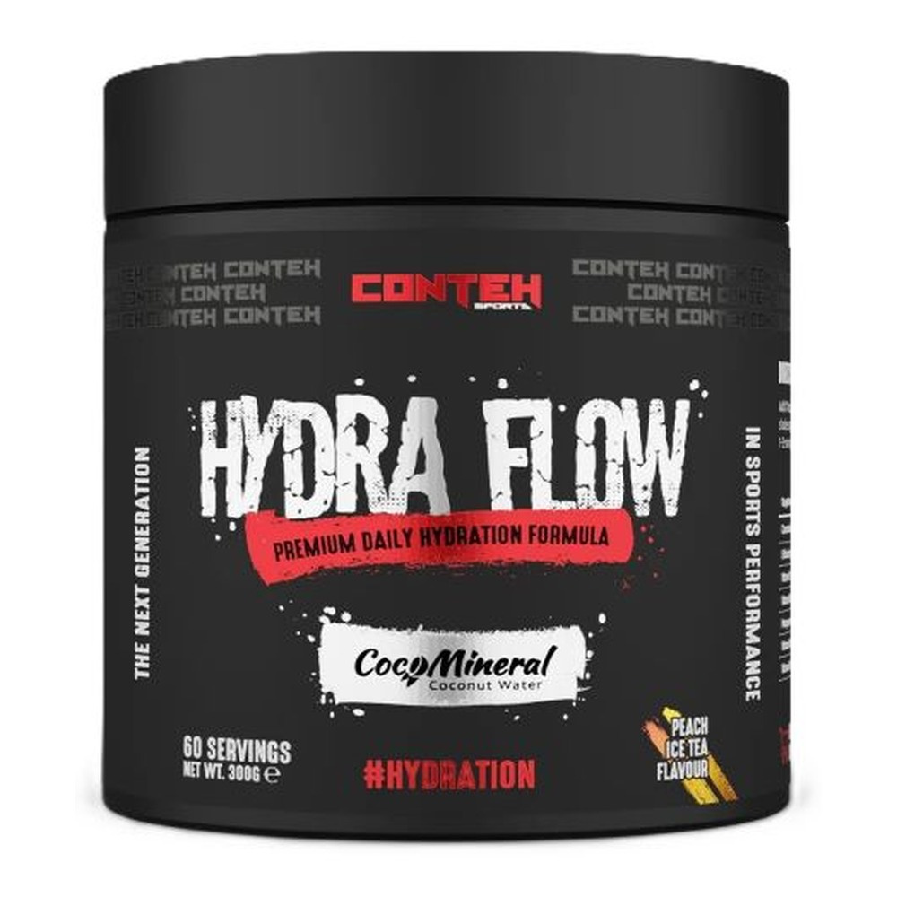 Conteh Sports Hydra Flow Peach Ice Tea Electrolyte Powder for Daily Hydration 300g