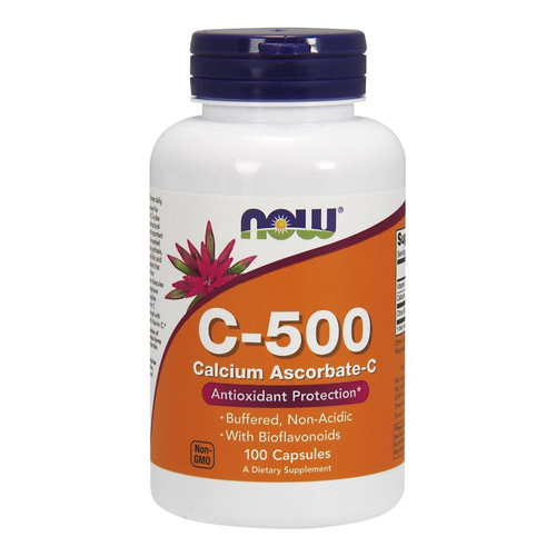 Now Foods Vitamin C-500 Calcium Ascorbate-C Wspomaga Odporność 100 Kapsułek