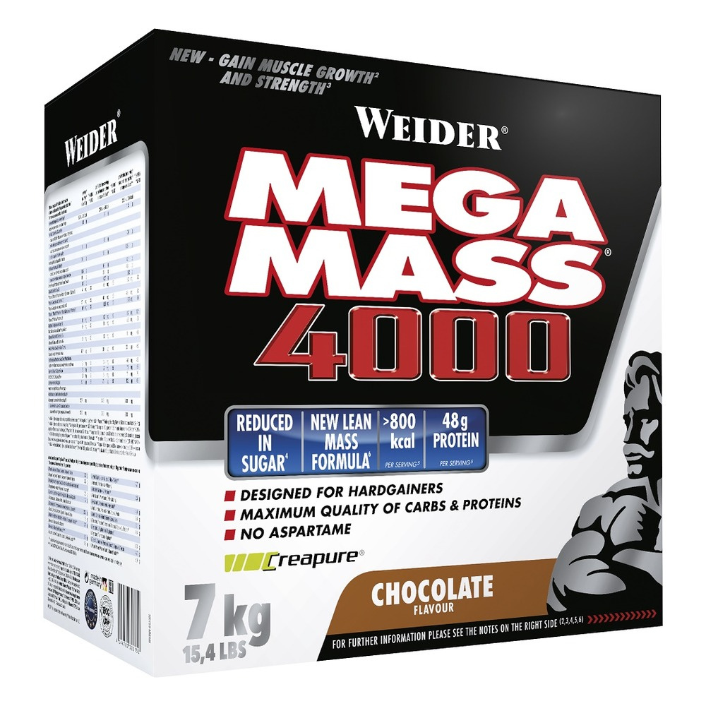 Weider Mega Mass 4000, Strawberry - 7000g