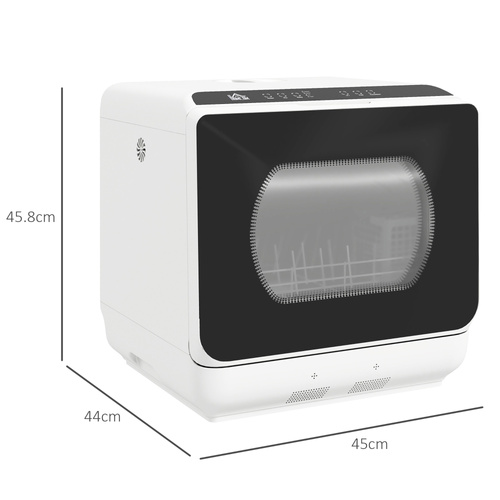 HOMCOM Six-Programme Countertop Dishwasher - White