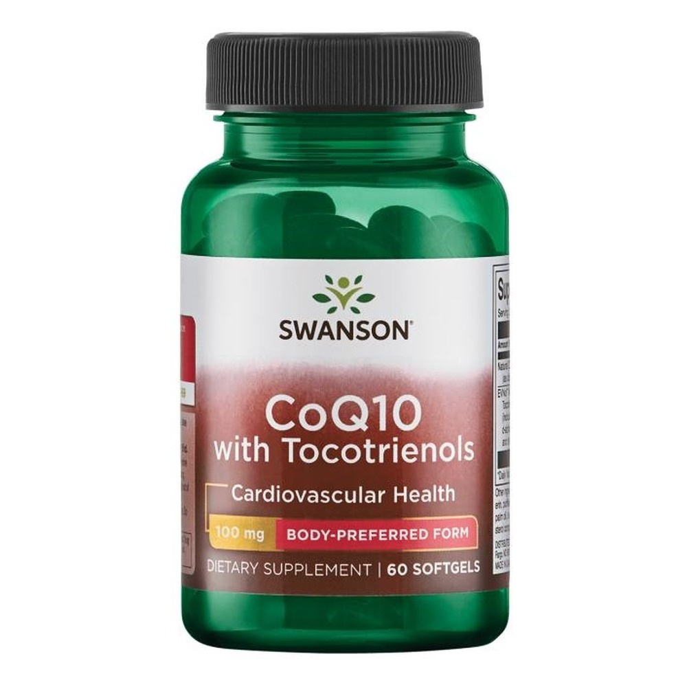 Swanson CoQ10 100 mg with 10mg Tocotrienols Wspomaga Zdrowie Organizmu 60 Kapsułek