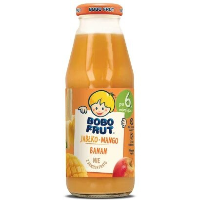 Bobo Frut Nektar Owocowy Jabłko Mango Banan dla Niemowląt po 6 Miesiącu Życia 300ml