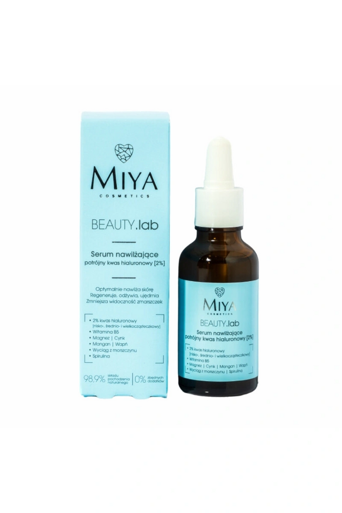 Miya BEAUTY.lab Nawilżające Serum z Potrójnym Kwasem Hialuronowym 2% dla każdego Rodzaju Skóry 30ml