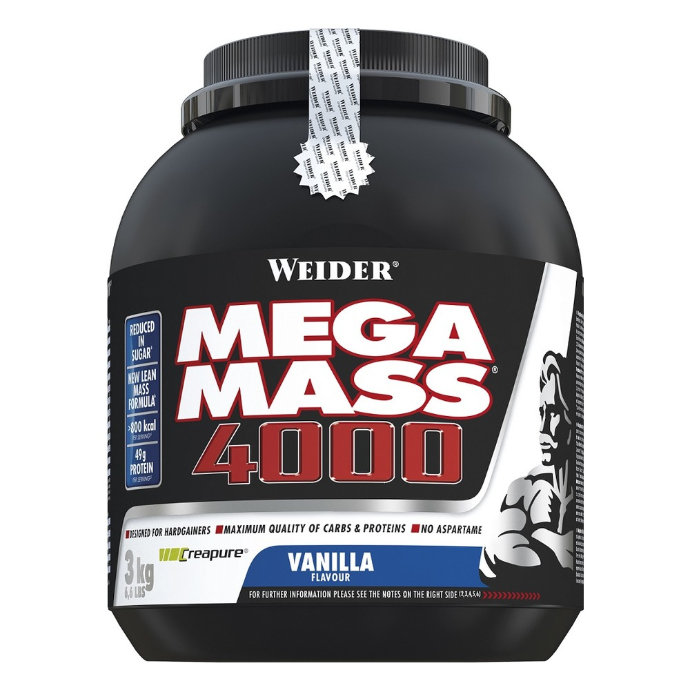 Weider Mega Mass 4000, Strawberry - 3000g