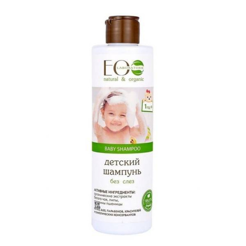 ECO LABORATORIE baby care - szampon do włosów dla dzieci do 1 + - bez łez (bez SLS, SLES, barwników, syntetycznych konserwantów), 250ml