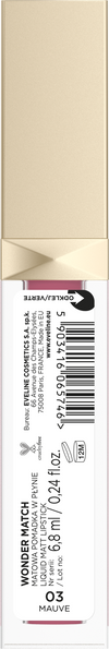 Eveline Wonder Match Matowa Pomadka w Płynie Nr 03 Mauve 6,8ml
