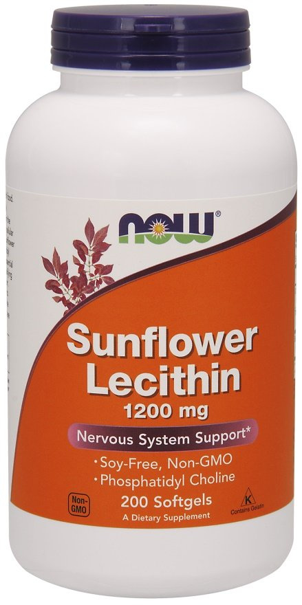 Now Foods Sunflower Lecithin 1200mg Lecytyna z Nasion Słonecznika 200 Kapsułek