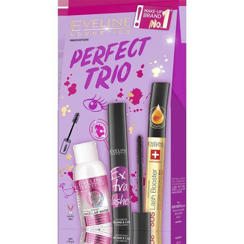 Eveline Perfect Trio Gift Set Mascara Eyelashes Serum & Micellar Liquid 1PIECE