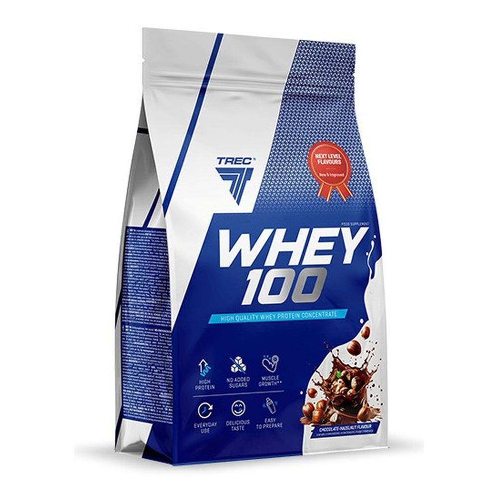 Trec Nutrition Whey 100 (Bag) Koncentrat Białka Serwatkowego Czekolada i Orzech Laskowy 900g