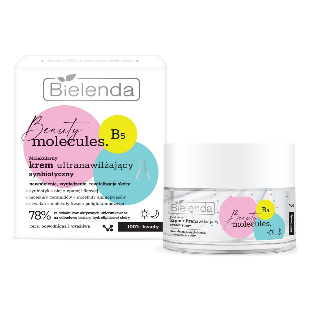 Bielenda Beauty Molecules Molekularny Synbiotyczny Krem Ultranawilżający dla Skóry Odwodnionej i Wrażliwej 50ml