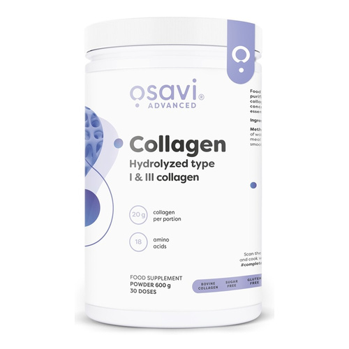 Osavi Peptydy Kolagenowe Hydrolizowany Typ 1 i 3 na Skórę i Stawy 600g