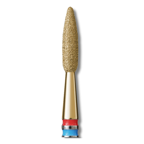 IQ Nails DuoFrez Diamentowy Frez do Paznokci Długi Kształt Płomienia Drobny Standard 2,1mm Powłoka ZRN 243R.FM.021_ZRN 1 Sztuka