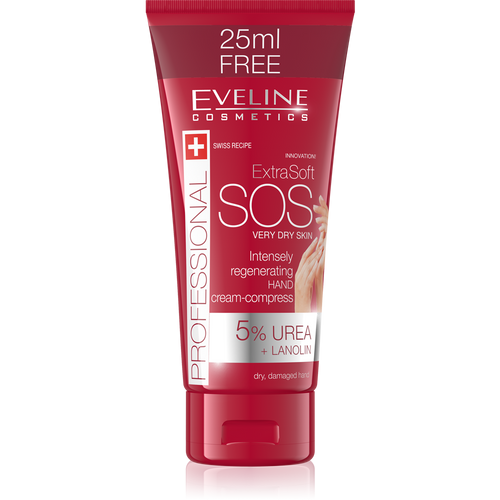 Eveline Extra Soft SOS 5%Urea Regenerating Cream Hand Nourishes Moisturize 100ml
