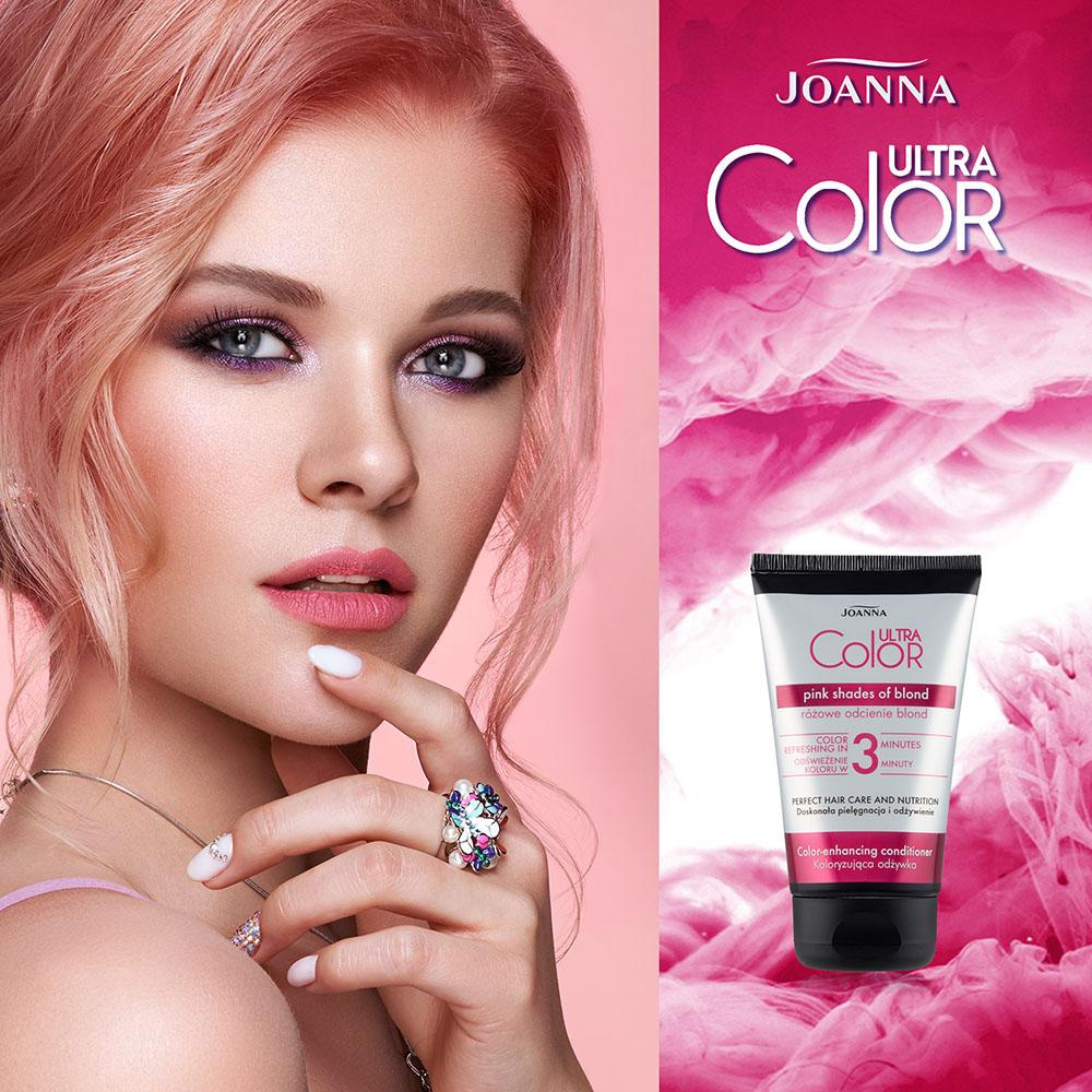 Joanna Ultra Color 3 Minute Coloring Conditioner Pink Shades Blonde 100g