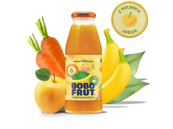 Bobo Frut Nektar Owocowy Jabłko Mango Banan dla Niemowląt po 6 Miesiącu Życia 300ml
