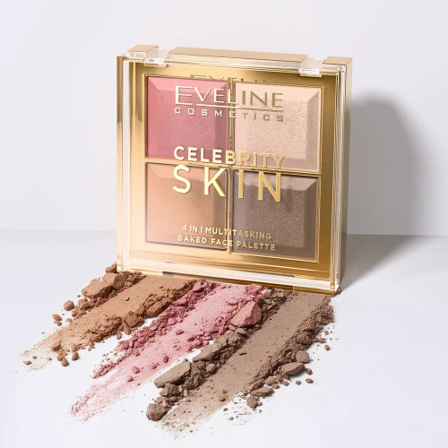 Eveline Celebrity Skin Baked Multifunctional Contouring Palette 4-in-1 16g