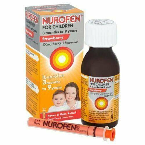 Nurofen for Children 3 Months to 9 Years Fever and Pain Relief with Strawberry Flavor 100ml