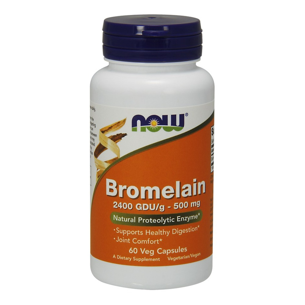 NOW Foods Bromelaina 500mg Na Zdrowe Trawienie i Komfort Stawów 60 Kapsułek