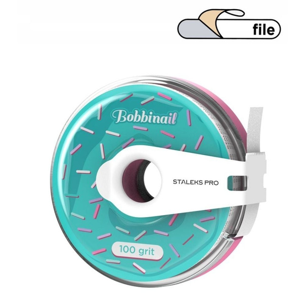 Staleks Pro Expert Disposable Abrasive White Tape in Plastic Case 100 Grit AT-100w 7m