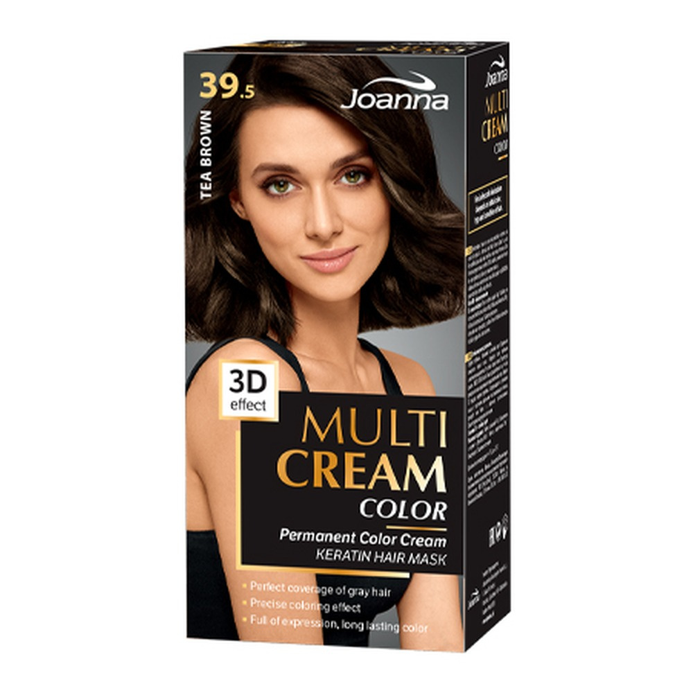 Joanna Multi Cream Color 3D Effect Hair Dye with Long-Lasting Effect No. 39.5 Tea Brown 1 Piece