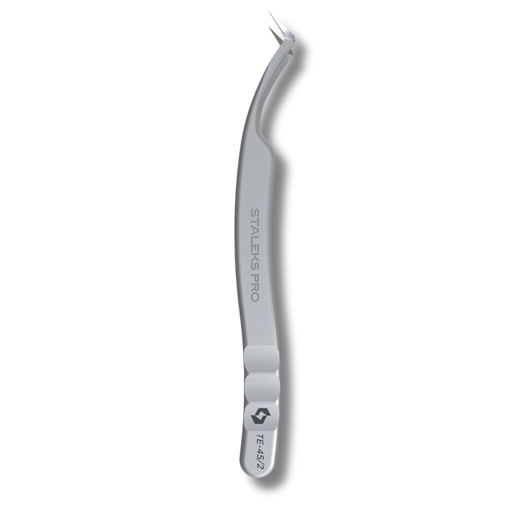Staleks Pro Expert 45 Type 2 Eyelash Tweezers L-Shaped 40° Fiber Tips 1pc