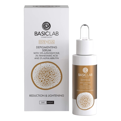 BasicLab Cosmetology Serum Redukujące Przebarwienia Ograniczenie i Rozjaśnienie na Dzień i na Noc 30ml