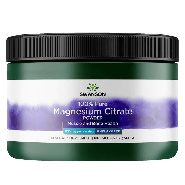 Swanson Magnesium Citrate Powder 630mg 244g