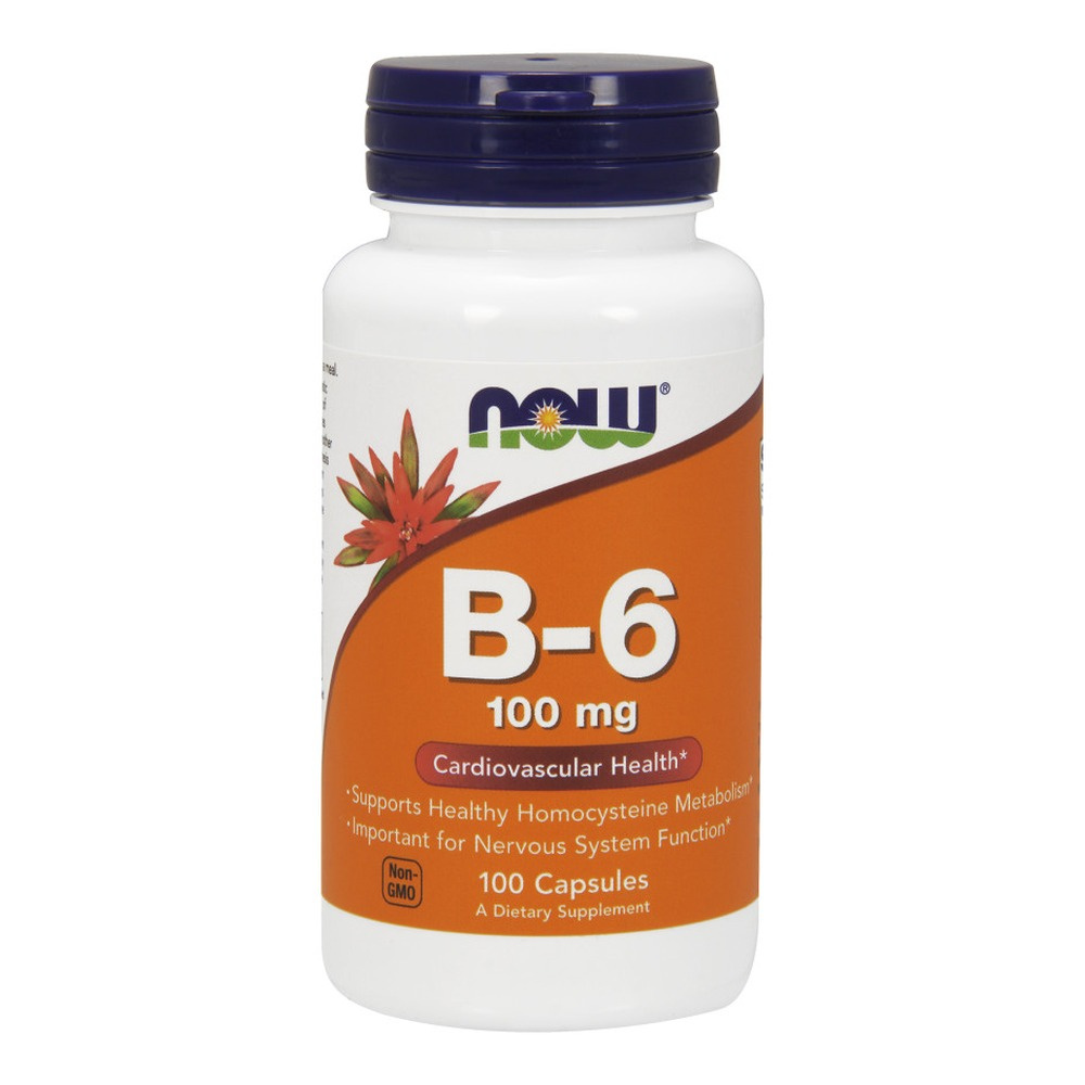 Now Foods Vitamin B-6 100mg Supports Nervous System 100 Capsules