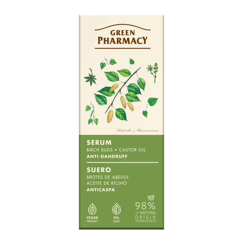 Green Pharmacy Przeciwłupieżowe Serum Pąki Brzozy i Olej Rycynowy 100ml
