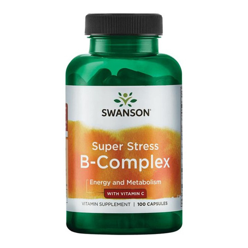 Swanson Super Stress Complex Vitamin B with Anti-Stress Formula with Vitamin C 100 Capsules