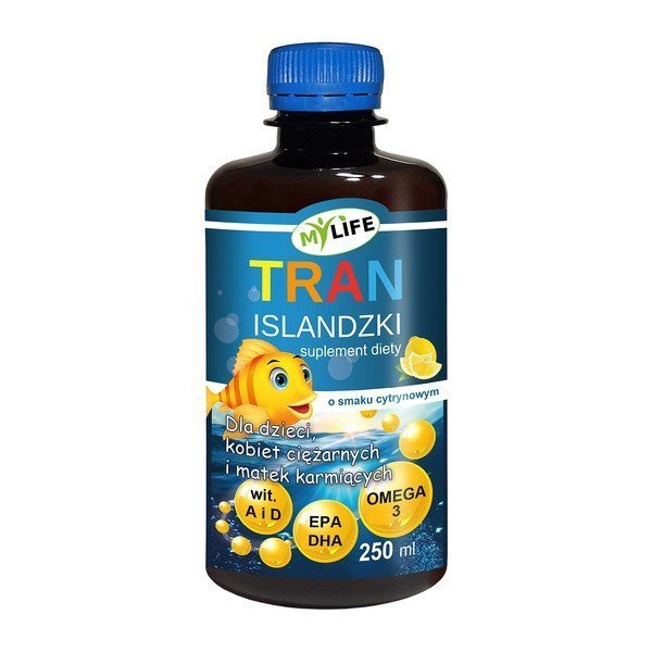 Tran islandzki dla dzieci, kobiet ciężarnych i matek karmiących, Olej, 250ml