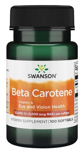 Swanson Beta-Carotene Vitamin A 10 000 IU 100 Kapsułek