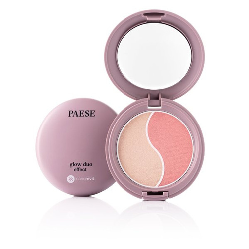Paese Nanorevit Glow Duo Effect Puder Rozświetlający i Róż do Policzków 4.5g