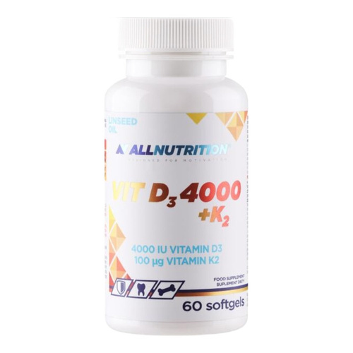 Allnutrition Vitamin D3 4000 and K2 For Immunity and Healthy Bones 60 Softgels