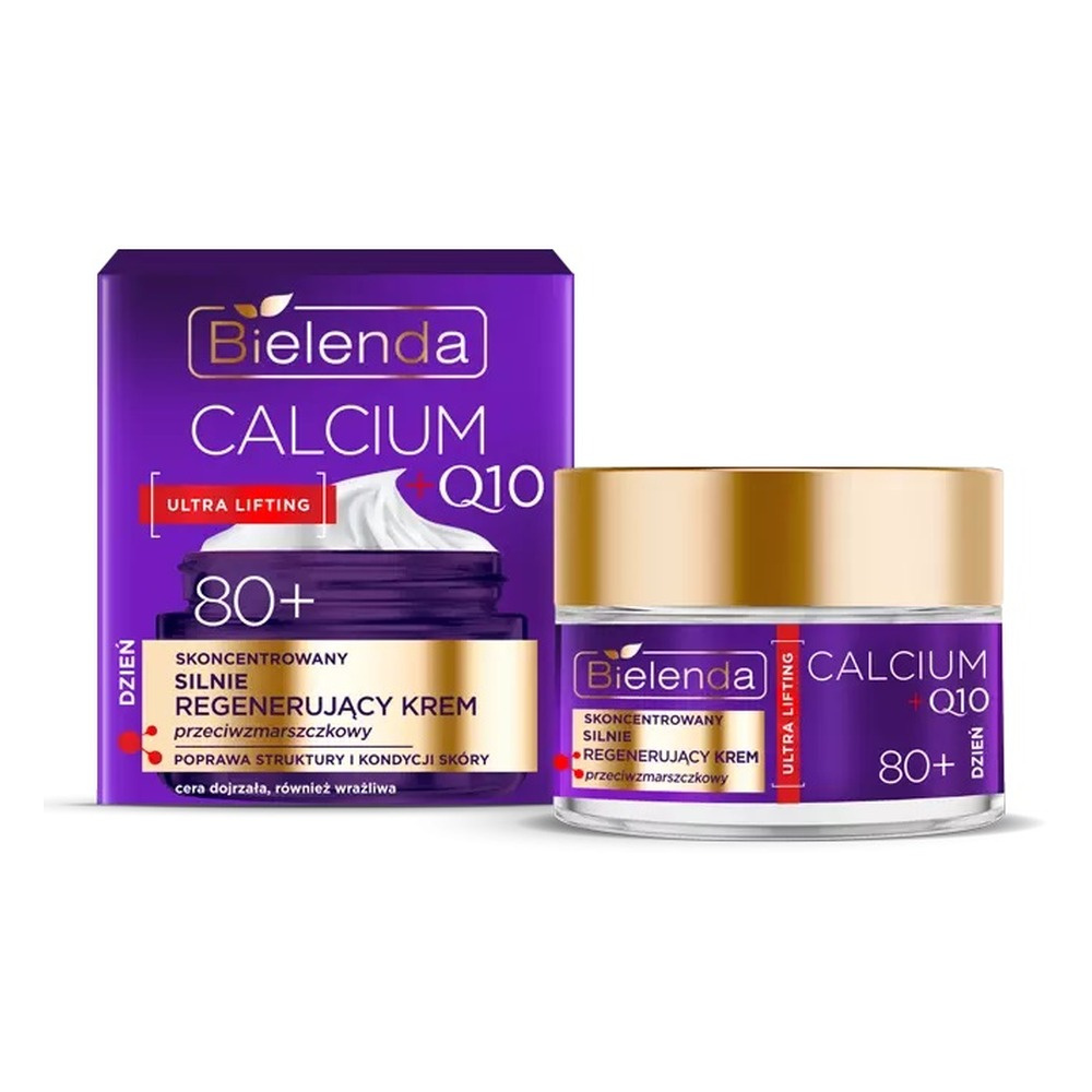 Bielenda Calcium + Q10 Skoncentrowany Silnie Regenerujący Krem Przeciwzmarszczkowy 80+ na Dzień 50ml Best Before 31.10.26