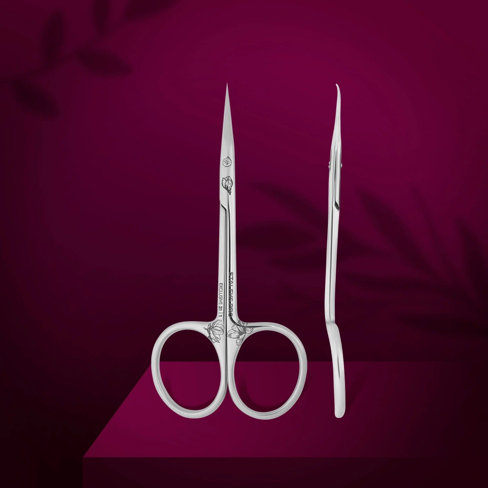 Staleks Pro Exclusive 21 Type 1 Cuticle Scissors Hook-Shaped Precision Blades SX-21/1m 102mm