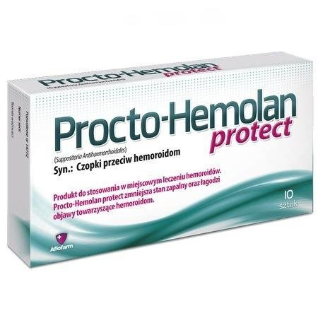 Procto - Hemolan Protect Czopki przeciw Hemoroidom 10 Sztuk