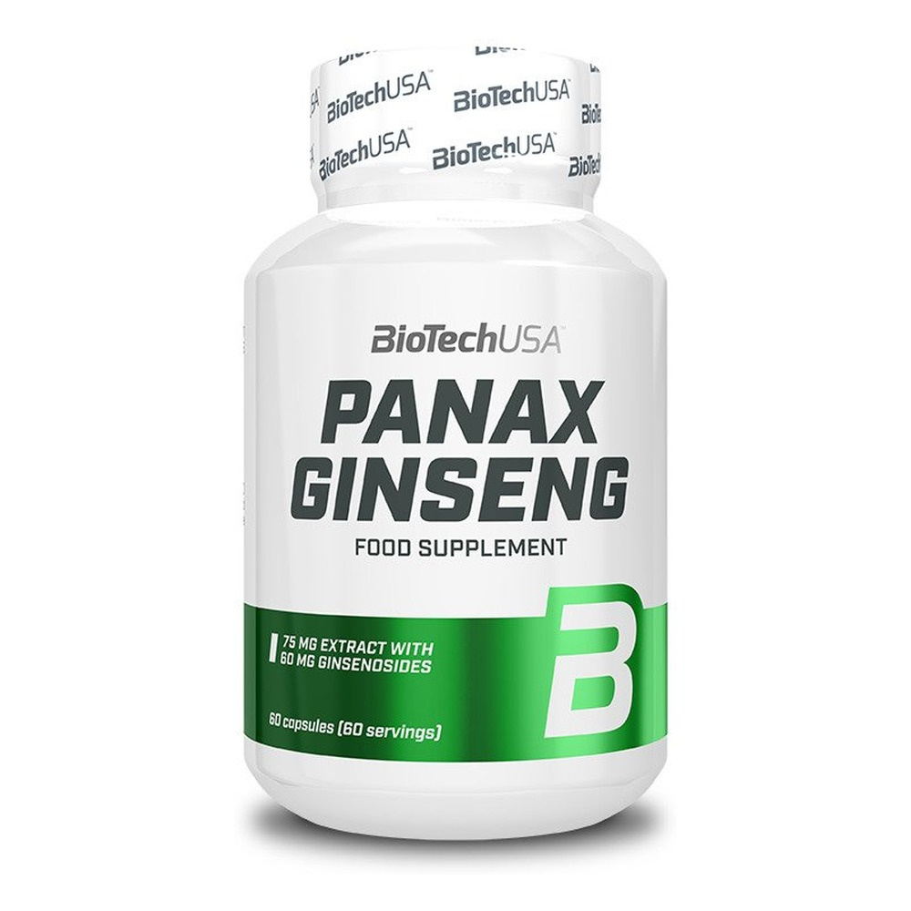 BioTechUSA Panax Ginseng Ekstrakt z Żeń-szenia Koreańskiego Na Energię i Witalność 60 Kapsułek