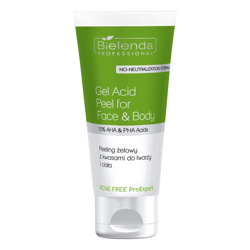 Bielenda Professional Acne Free ProExpert Peeling Gel for Face and Body with 10% AHA and PHA 150ml