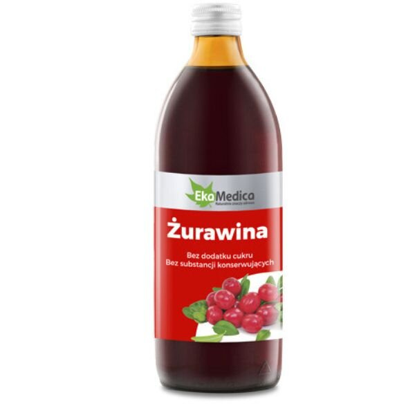 EkaMedica Naturalny 100% Sok z Żurawiny 500 ml