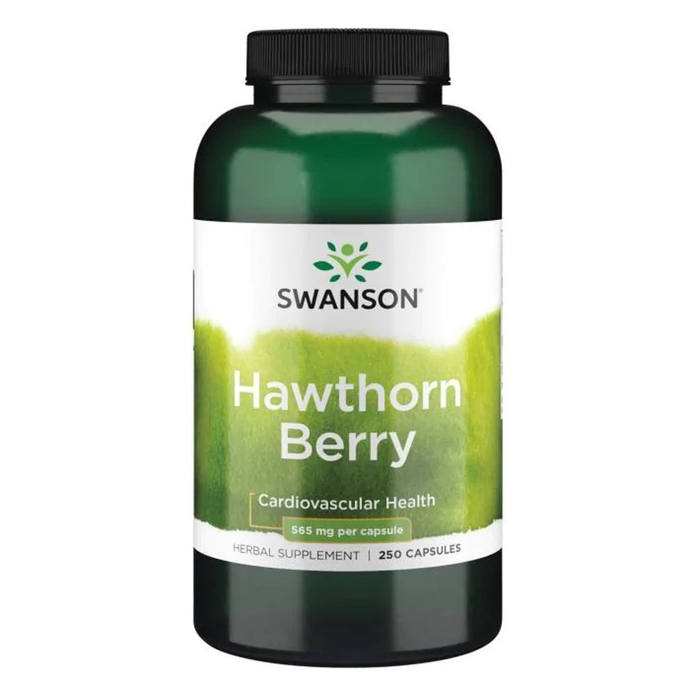 Swanson Hawthorn Berry 565mg Wpiera Naczynia Krwionośne 250 Kapsułek