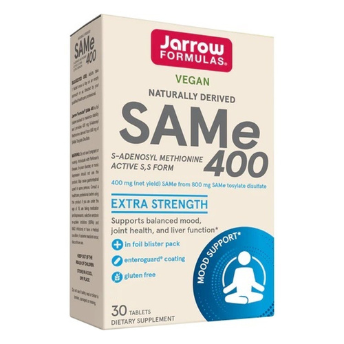 Jarrow Formulas SAMe 400 S-Adenozylometionina Na Nastrój Stawy i Wątrobę 30 Tabletek