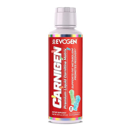 Evogen Carnigen Liquid L-Carnitine for Fat Metabolism Sour Gummies 473ml