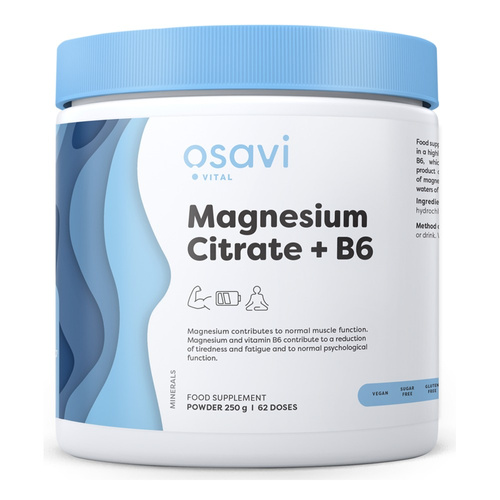 Osavi Magnesium Citrate + B6 Powder for Proper Muscle and Nervous System Function 250g