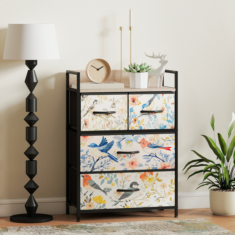 HOMCOM 4-Drawer Chest of Drawers - White