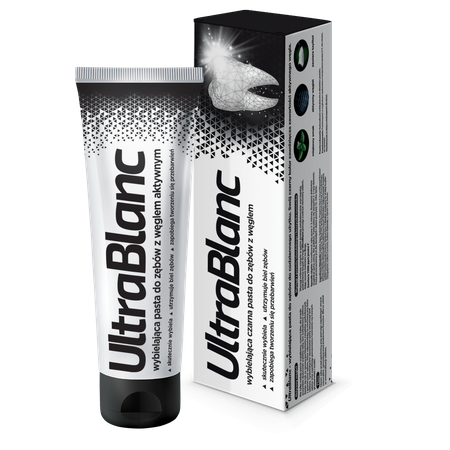 UltraBlanc Czarna Pasta do Zębów Z Weglem 75ml