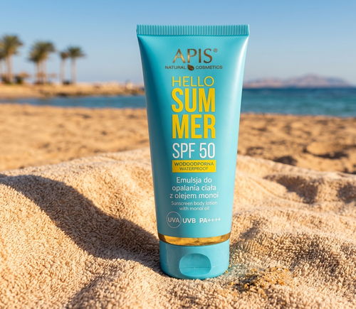 Apis Hello Summer SPF 50 Emulsja do Opalania Ciała z Olejem Monoi 250ml